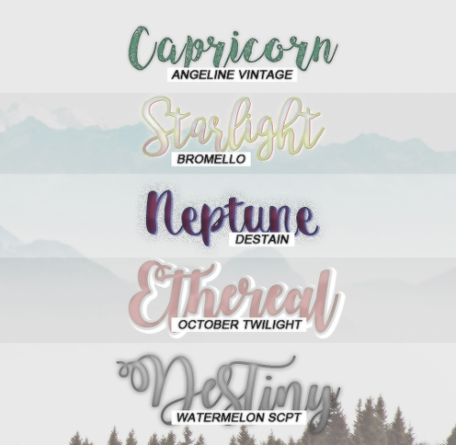 alyofrp:  FONT PACK #OO1 BY ALYOFRP. &amp;&amp; DOWNLOAD HERE.  Here are five recent script 