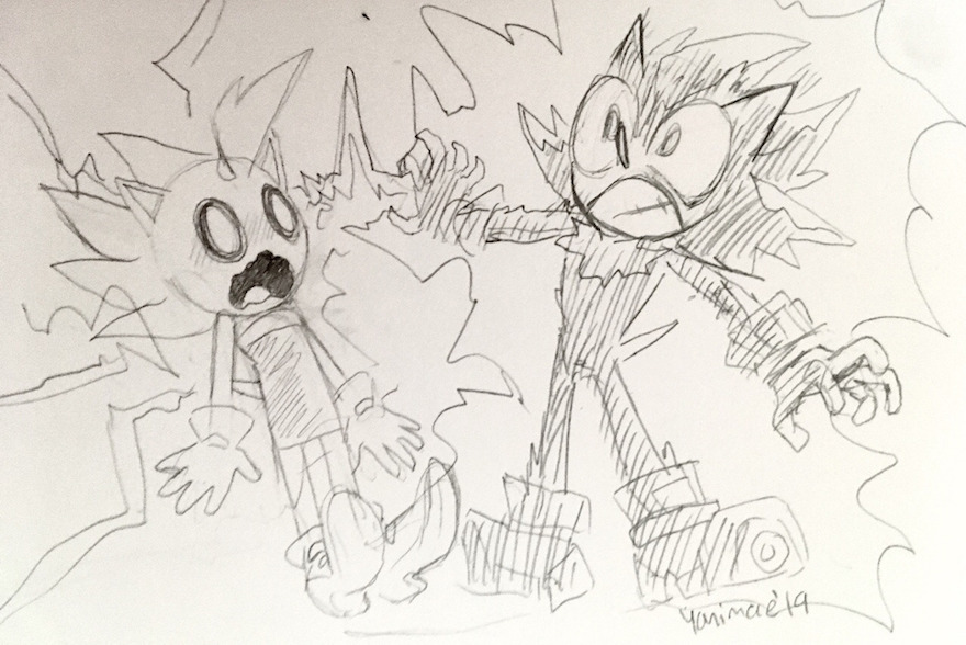 I draw stuff — I felt drawing fleetway sonic while listing to