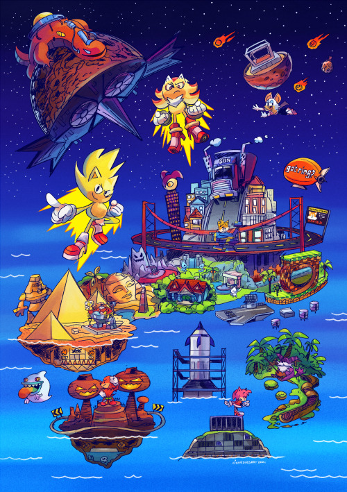 cigardoesart: A Sonic Adventure 2 Map, featuring the levels and characters of both the Hero and Dark