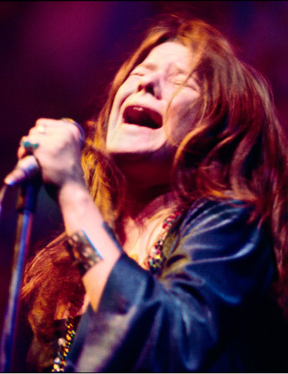 Janis performing at the Anderson Theatre in NYC, 1968.