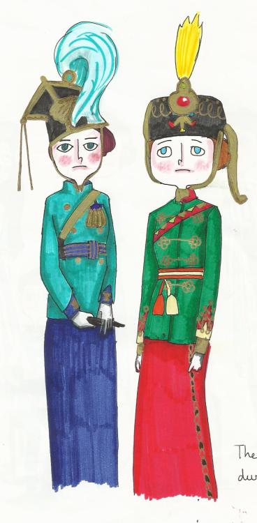 romanovdrawings:Olga and Tatiana in their regiment uniforms. 1913Optime!
