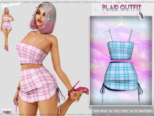 PLAID OUTFIT D o w n l o a d @simsdom ✨New MeshAll Lod&rsquo;sTeen to Elder11 SwatchesCustom Maps/Th