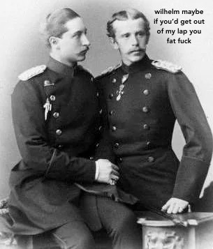 Awkward family photos but it’s Crown Prince Rudolf of Austria-Hungary and Wilhelm II of Prussi