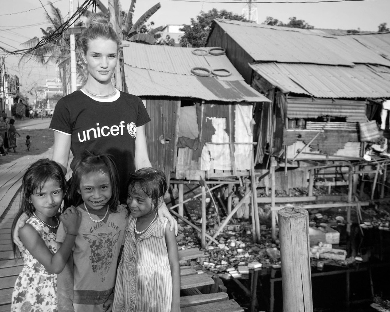  Rosie Huntington-Whiteley in Cambodia with Unicef for ITV’s Soccer Aid. May 2014 
