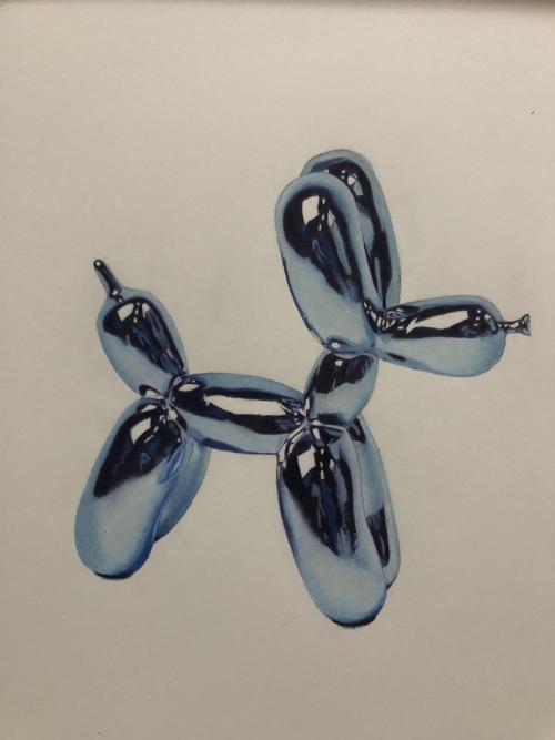 blue–folder:Balloon Dog, me, colored pencil, 2021COLORED PENCIL?!? ARE YOU KIDDING ME?!?! THIS IS FR