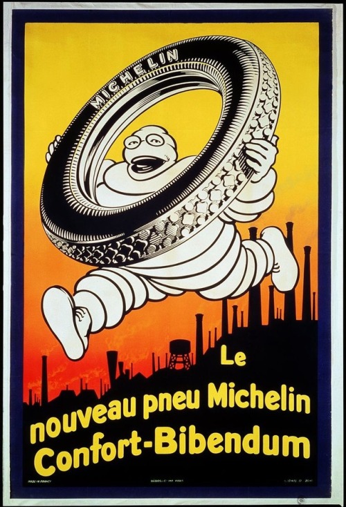 talesfromweirdland:Evolution of Bibendum, the Michelin Man. Created in 1894, the tire-man is still b