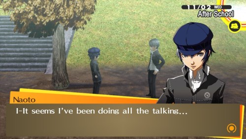 naotoxyu:  Naoto’s social link is one of the few where the Protagonist is actually asked about himse