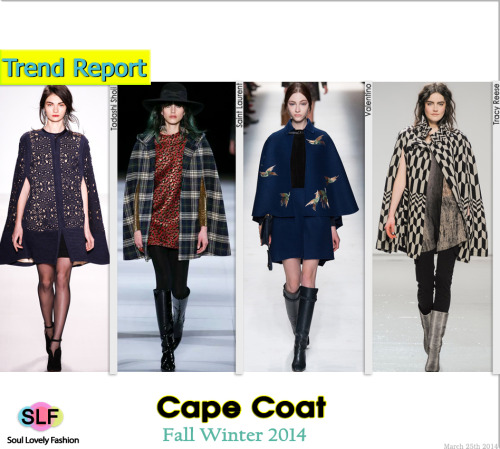Printed Cape Coat Fashion Trend for Fall Winter...