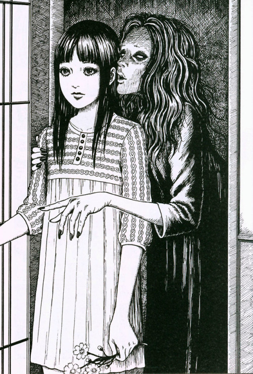 Junji Ito aka 淳二伊藤 (Japanese, b. 1963, Gifu Prefecture, Japan) - Illustration from Whispering Woman 