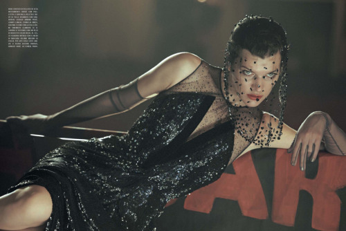 a-state-of-bliss:Vogue Italia Sept 2012 - Milla Jovovich by Peter Lindbergh