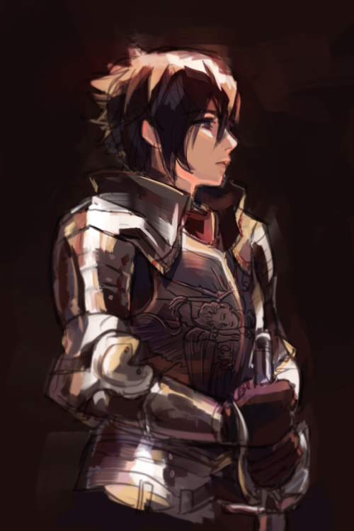 tierciel:knight!noctis for some rough painting practice bc I saw some amazing engraved armor that re