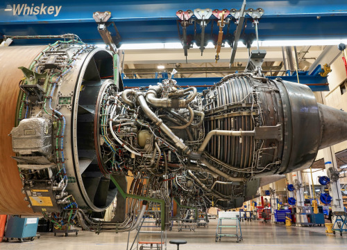 Pratt and Whitney PW4000 engine used on a Boeing 777. San Francisco Airport  2021.