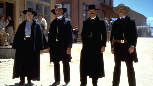 tranimation:Val Kilmer as Doc Holliday, Bill Paxton as Morgan Earp, Sam Elliott as Virgil Earp, and Kurt Russell as Wyatt Earp in TOMBSTONE (1993)