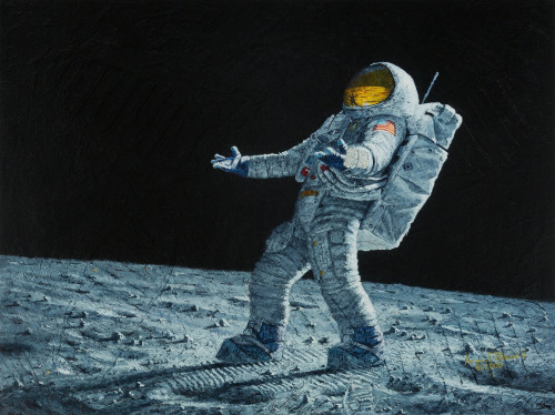 brawltogethernow:trveroman:siop-62:humanoidhistory:“Is Anyone Out There?” Self-portrait by Apollo 12