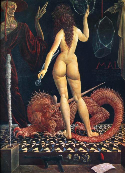 magictransistor:  Ernst Fuchs, Metamorphoses of Lucretia, 1958
