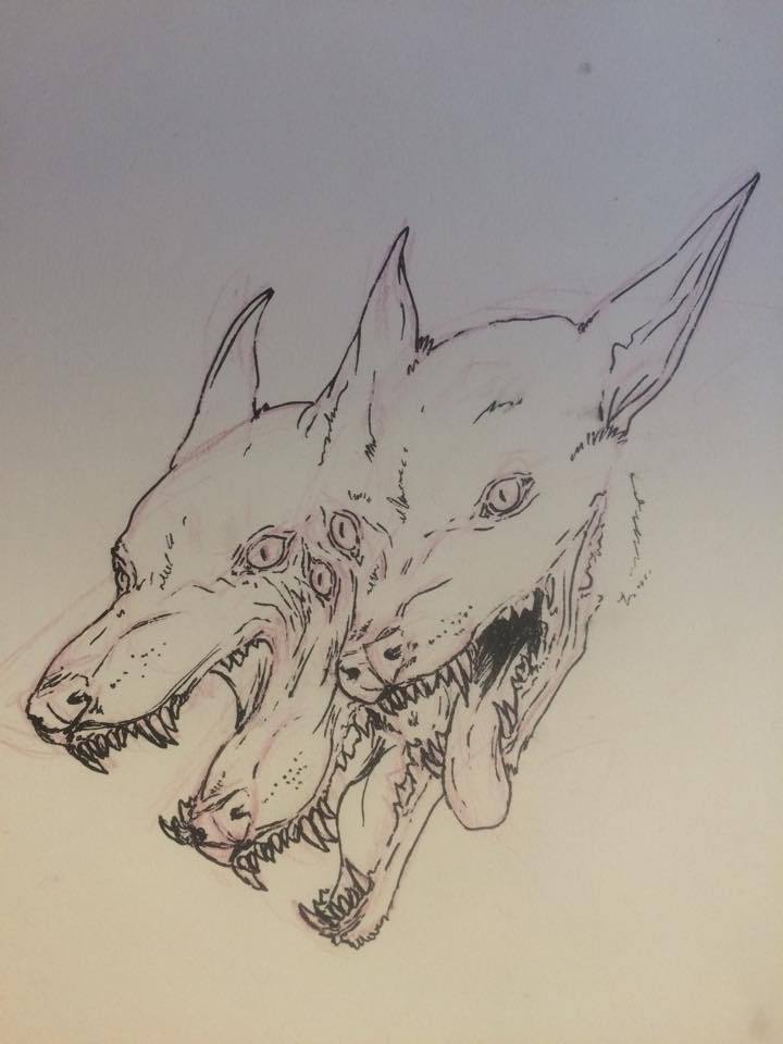 zanleyangelspit:  Cerberus, hell hound guardian of the underworld. 