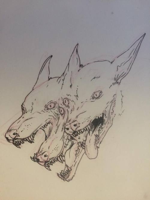 zanleyangelspit: Cerberus, hell hound guardian of the underworld.