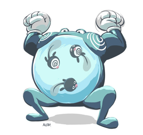 Thinking about pokemon megas, Here’s a Mega Poliwrath idea I just thought was cute. Also I wanted to