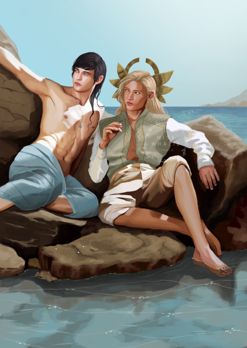 misswhalie:Sand of Pearls in Elven LandEcthelion teaching Glorfindel how to find the rarest pearls d