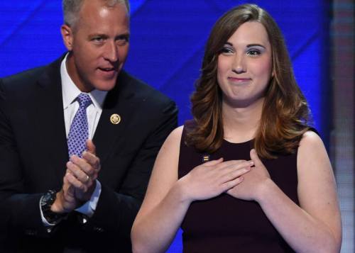 Sarah McBride makes history by being the first transgender person to speak at a major party’s politi