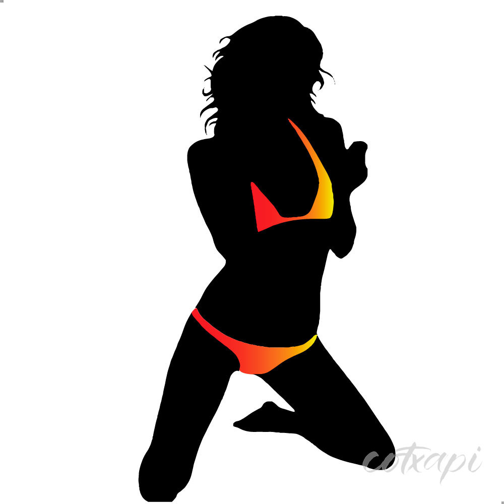 Sexy Bikini Girls Panty Icon Sign in Vector Art Black White Bikini Panty Fashion Illustrator Outline Art