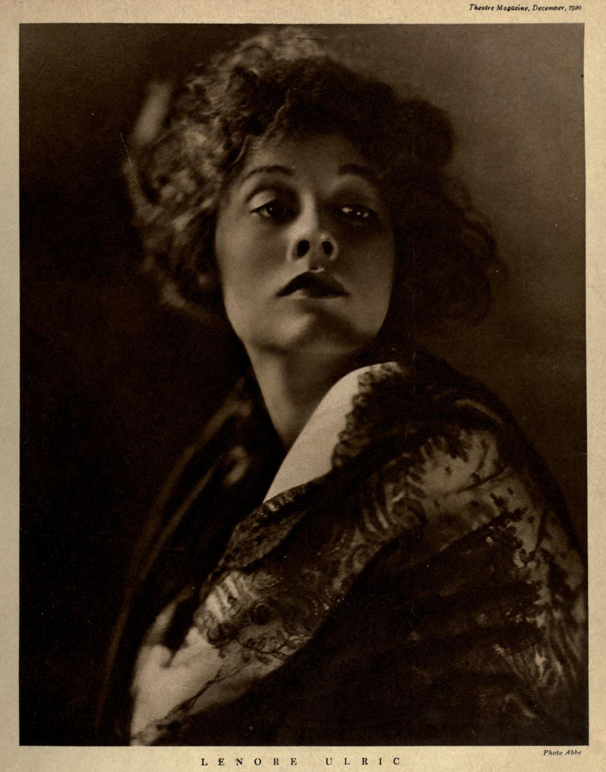 hauntedbystorytelling: James Abbe :: Actress Lenore Ulric. Published in Theatre magazine,