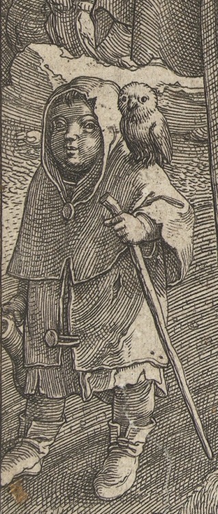 Lucas van Leyden, Ulenspiegel: the Family of Beggars (detail), 1520