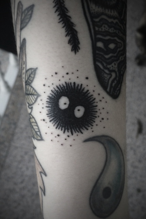 Susuwatari tattoo i’ve made a few months ago. Thank you Andrea! 