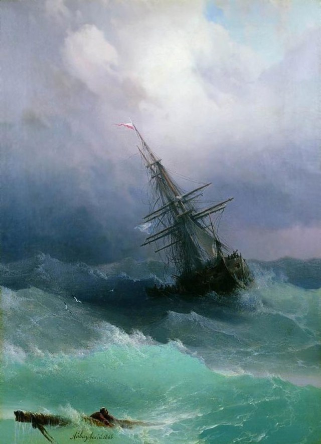 hms-surprise:  The Tempest  -  Ivan Konstantinovich Aivazovsky 