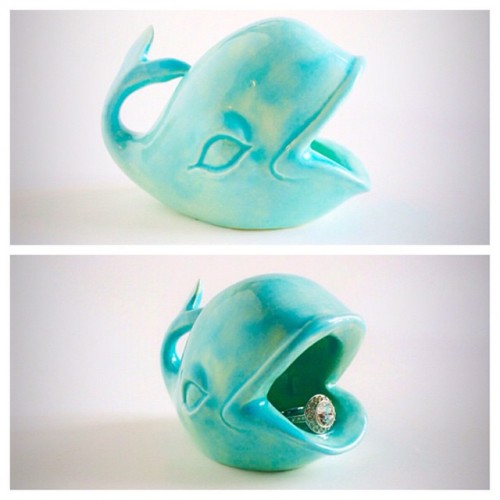 I have found my new Wedding Ring/Engagement Ring Holder! How cute is this Handmade Whale Ring Dish b