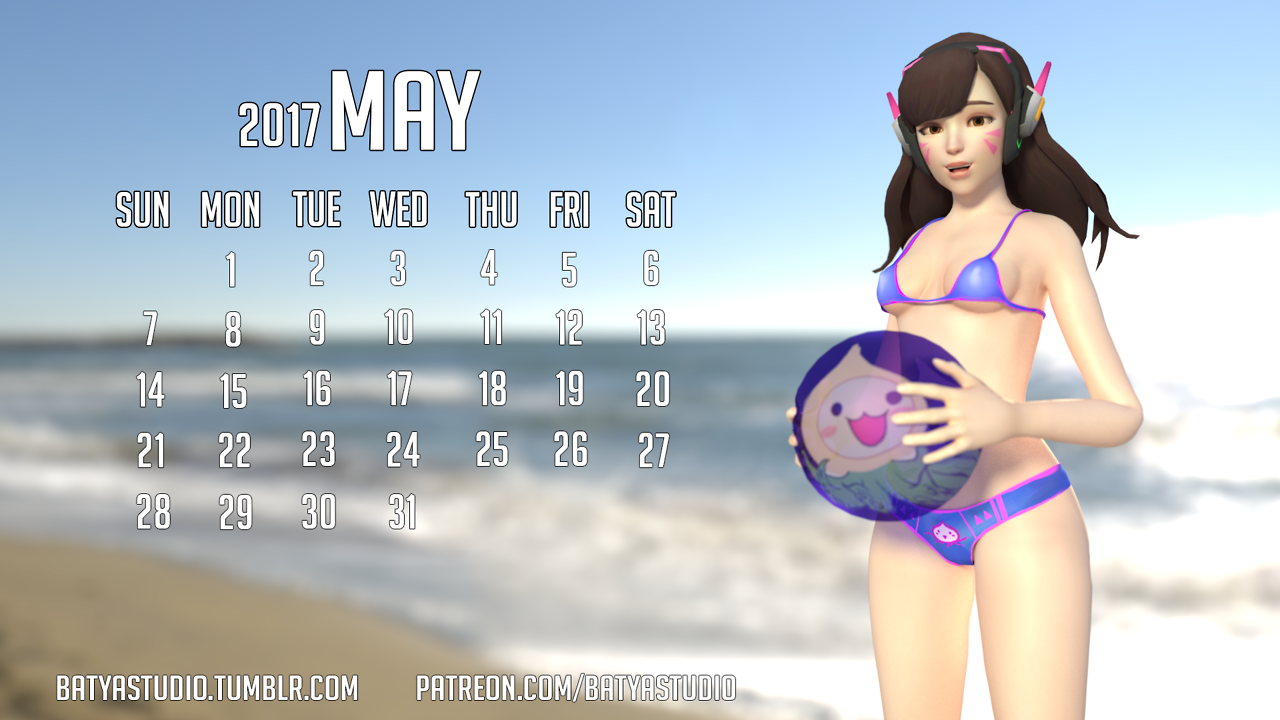 batyastudio: Calendar for May with DVA 1080p: 1 / 2             4k: 1 / 2