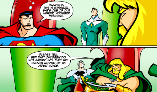 dailydccomics:Aquaman and Stargirl get through their differences: a short storyJustice League Unlimi