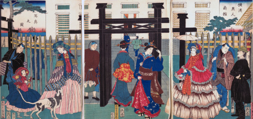 haikara-nippon: 横浜異 人商館写真之図Foreign Business Establishment in Yokohama歌川貞秀Utagawa Sadahide1861