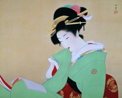 Beautiful Woman Reading a BookUemura Shōen1941 [x]