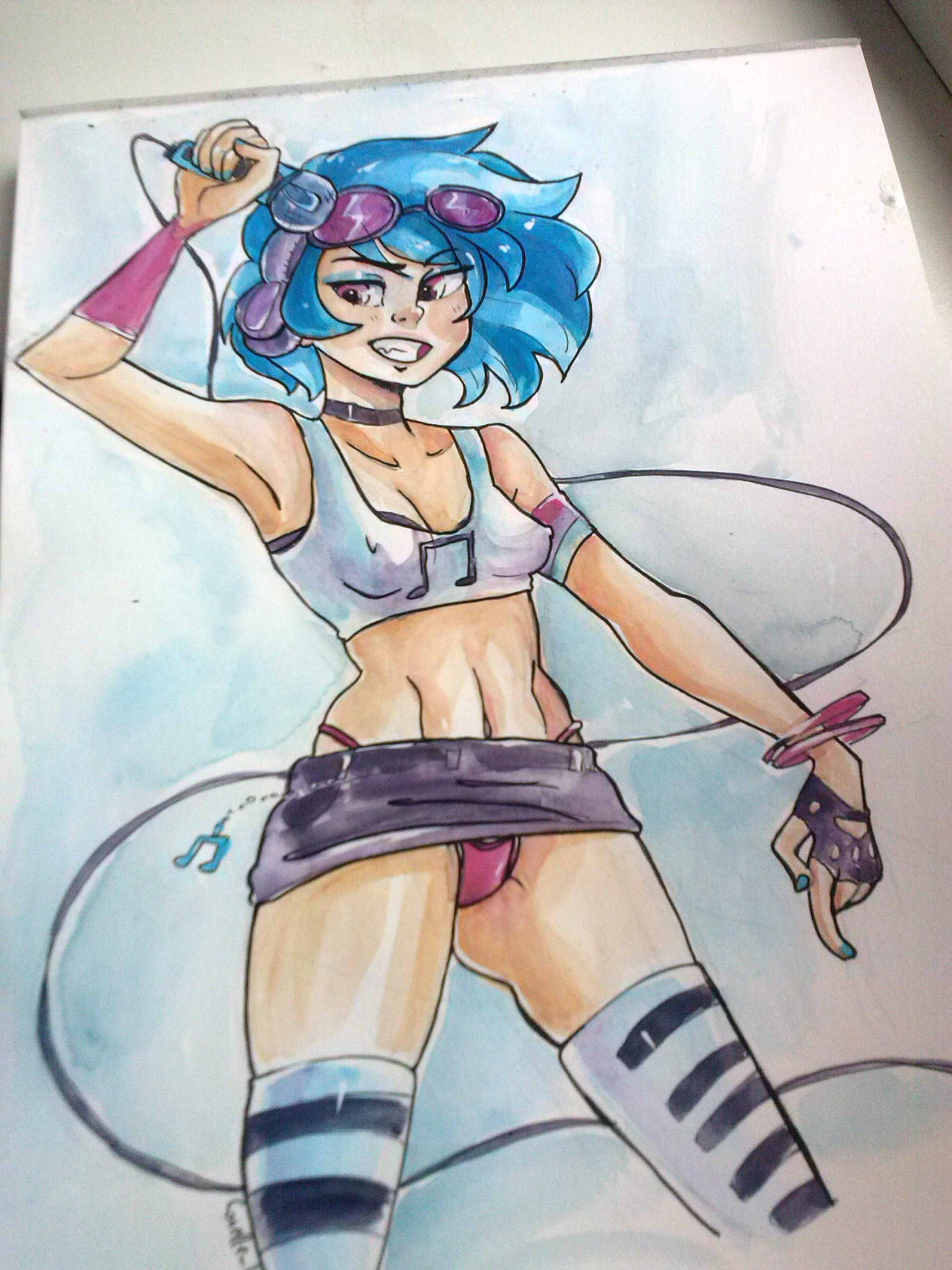cat-erpillar:  Vinyl scratch in watercolours in a bit NSFW version, she’s still