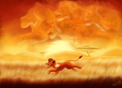 leors-artblog: &lt;i&gt;Race with the Lion Elders. &lt;/i&gt;  Since there was no TLG episode this week, I did this to help deal with the long, long wait. I hope it helps you as well. Hang in there kids :)  PS: Yes, the first cloud-lion is Mufasa. The