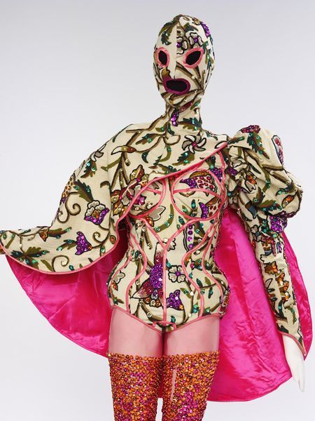 Costume for a female performer designed by Leigh Bowery and made by Mr Pearl for 1987 dance performa