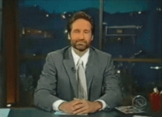 thexfilesareoutthere:  David Duchovny co-hosting The Late Show with David Letterman (10/20/04)
