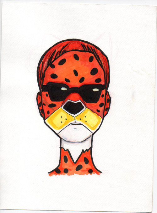 Face chart of my upcoming video: Chester Cheetah Transformation.Done with Pelikan watercolors and co