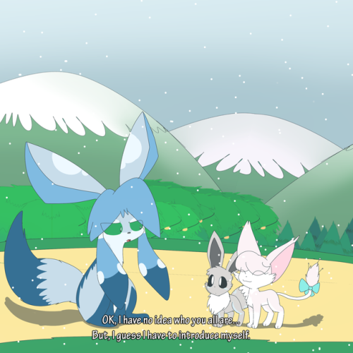 askcoldshoulderedglaceon:  “My name’s Fuyuki, nice to meet you all…I guess..” “I’m actually looking for a friend of mine, his name is Kenichi and he’s a Mienshao.” “He went off somewhere to train or something. I told him to meet me back