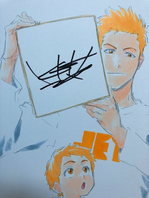 orihimekurosaki: look at this new illustration of ichigo and kazui  twitter.com/j_rin_1