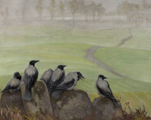 clawmarks:Crows, Autumn elegy - Kazimierz Stabrowski - 1923 - via Digital National Museum in Warsaw