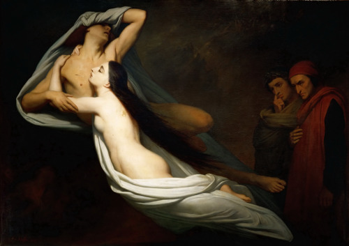 Ary Scheffer [Dutch-French. 1795 - 1858]Francesca da Rimini and Paolo Malatesta Appraised by Dante a