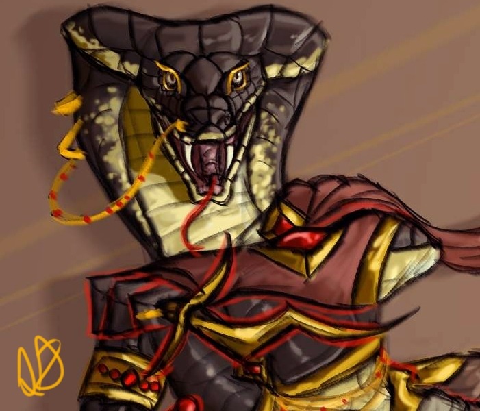 suramarelf: How to draw snek??? A king cobra assassin sethrak lady C:  **Photograph