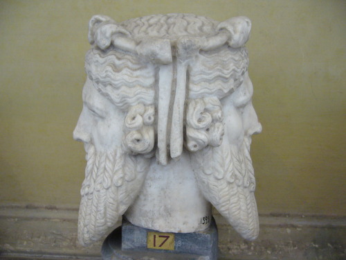 lionofchaeronea: Head of Janus, the two-faced Roman deity of entrances and exits.  Now in the V