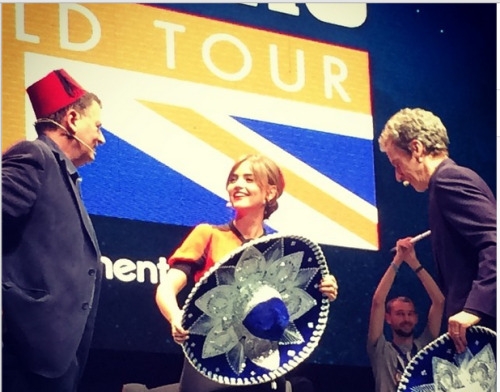 kitt66:Steven in a fez while Jenna and Peter hold sombreros  Mexico City 