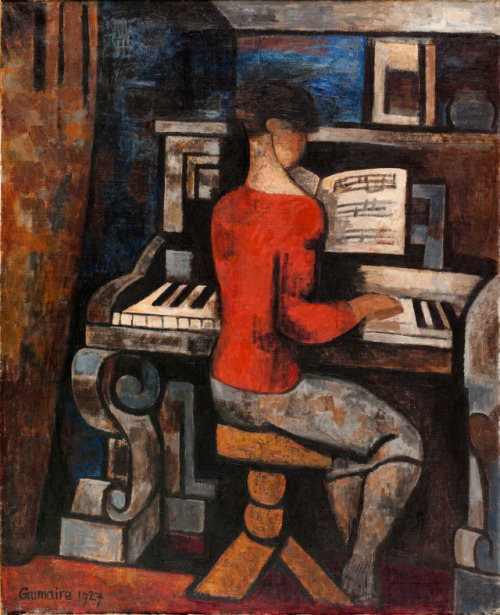 the-paintrist: books0977: Au piano (1927). Marcel Gromaire (French, 1892-1971). Oil on canvas. 