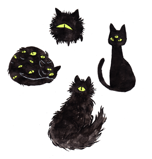 cornflakesdoesart:some perfectly average black cats