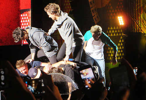  the boys trying to do a human pyramid only using one arm they failed  - São Paulo