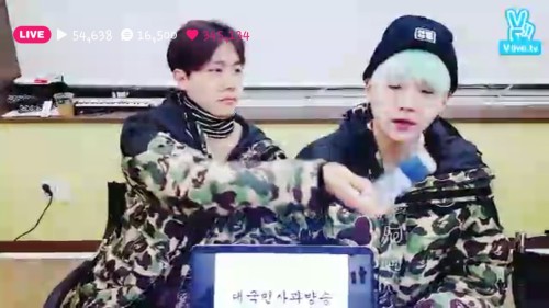 160302 Hoseok and Yoongi live on Vapp